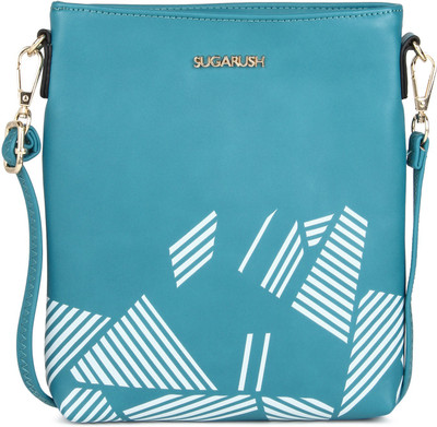 SUGARUSH Girls Casual Blue PU Sling Bag