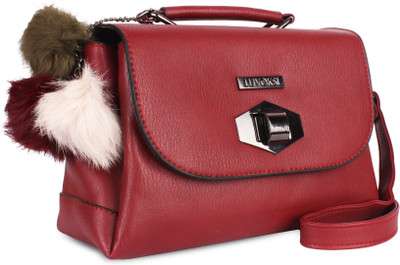 Luvoksi Women Casual Maroon Leatherette Sling Bag