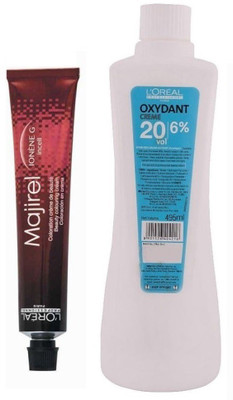 L'oreal Paris Majirel No. 3 Dark Brown With Oxydant Creme 20 Vol 6% Developer (Set of 2)(Set of 2)