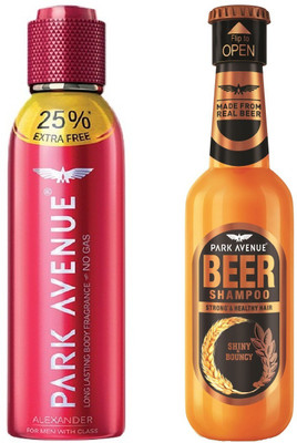 Park Avenue Alexander Body Spray With Shiny & Bouncy Shampoo(Set of 2)