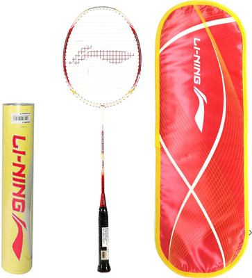 Li-Ning Professional Badminton Combo (Super Series 88 III Badminton Racquet White/Red + Champion Pro Feather Shuttlecock, Pack of 12) Badminton Kit