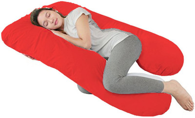 JaipurLinen Solid Plain Pregnancy Pillow Pack of 1(Red)