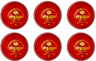 Spartan Red Leather Cricket Ball Cricket Leather Ball(Pack of 6, Red)