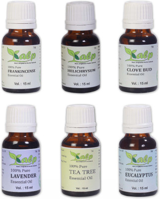 Kalp Pack Of 6 essential oils -15 ml each - Frankincense Essential Oil, Helichrysum Essential Oil, Clove Bud essential Oil, Lavender Essential Oil, Eucalyptus essential Oil, Tea tree Essential Oil (90 ml)(90 ml)
Kalp Pack Of 6 essential oils -15 ml each - Frankincense Essential Oil, Helichrysum Essential Oil, Clove Bud essential Oil, Lavender Essential Oil, Eucalyptus essential Oil, Tea tree Essential Oil (90 ml)(90 ml)
