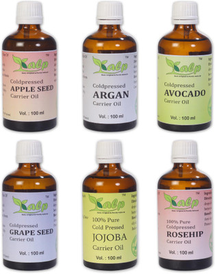 Kalp Pack top 6 carrier oils 100ml each / argan oil , avocado oil, apple seed oil, grape seed oil, jojoba oil, rosehip oil (600ml)(600 ml)
Kalp Pack top 6 carrier oils 100ml each / argan oil , avocado oil, apple seed oil, grape seed oil, jojoba oil, rosehip oil (600ml)(600 ml)