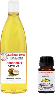 Gardens Of Aroma Lime Essential Oil And Coconut Carrier Oil(210 ml)