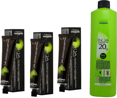 L'Oreal INOA Ammonia Free Permanent Colour 8 Light Blonde(3 tube) 60mL+ Loreal INOA Oil Developer 1000 mL(Set of 4)
L'Oreal INOA Ammonia Free Permanent Colour 8 Light Blonde(3 tube) 60mL+ Loreal INOA Oil Developer 1000 mL(Set of 4)