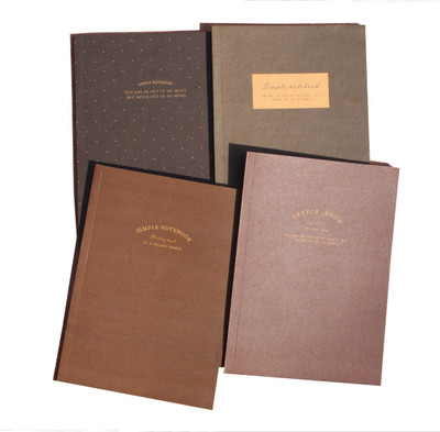 GOONJ CREATIONS A5 Note Book(Ruled Simple Notebook / Diary Complete (Set of 4 ) Size - A5, Brown, Pack of 4)