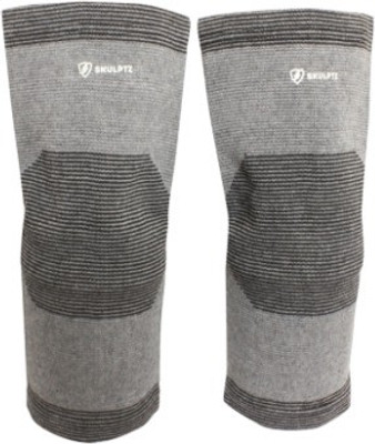SKULPTZ Basic Pain Relief Bamboo Charcoal Knee Support (1 Pair) - Grey Knee Support(Grey