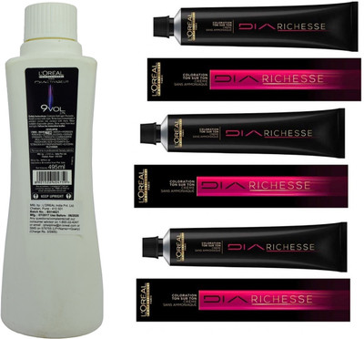 L'Oreal DIA Ammonia Free hair color 6.34 Honey Chestnut(3 tube) 60mL+ DIA Activateur Developer 495mL(Set of 4)
L'Oreal DIA Ammonia Free hair color 6.34 Honey Chestnut(3 tube) 60mL+ DIA Activateur Developer 495mL(Set of 4)