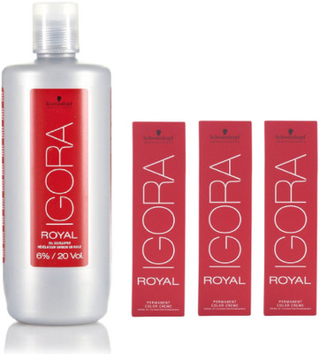 Schwarzkopf Igora Royal Permanent color crème 1-0 Black (3 tube) 60mL+ Igora Oil Developer 1000 mL(Set of 4)
Schwarzkopf Igora Royal Permanent color crème 1-0 Black (3 tube) 60mL+ Igora Oil Developer 1000 mL(Set of 4)