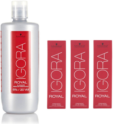 Schwarzkopf Igora Royal Permanent color crème 7-0 Medium Blonde (3 tube) 60mL+ Igora Oil Developer 1000 mL(Set of 4)
Schwarzkopf Igora Royal Permanent color crème 7-0 Medium Blonde (3 tube) 60mL+ Igora Oil Developer 1000 mL(Set of 4)