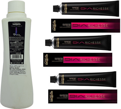 L'Oreal DIA Ammonia Free hair color 6.13velvet Brown(3 tube) 60mL+ DIA Activateur Developer 495mL(Set of 4)
L'Oreal DIA Ammonia Free hair color 6.13velvet Brown(3 tube) 60mL+ DIA Activateur Developer 495mL(Set of 4)