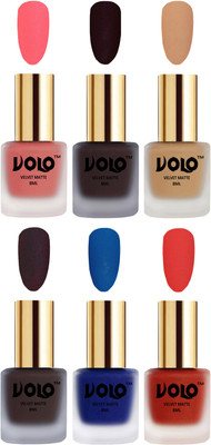 Volo Velvet Dull Matte Posh Shades Party Girl Range Nail Polish Sets Dark Peach, Dark Wine, Skin Nude, Dark Coffee, Blue, Coral(Pack of 6)
Volo Velvet Dull Matte Posh Shades Party Girl Range Nail Polish Sets Dark Peach, Dark Wine, Skin Nude, Dark Coffee, Blue, Coral(Pack of 6)