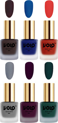 Volo Velvet Dull Matte Posh Shades Party Girl Range Nail Polish Sets Dark Coffee, Blue, Coral, Grey, Light Wine, Dark Green(Pack of 6)
Volo Velvet Dull Matte Posh Shades Party Girl Range Nail Polish Sets Dark Coffee, Blue, Coral, Grey, Light Wine, Dark Green(Pack of 6)