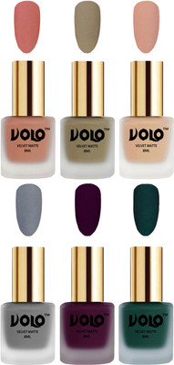 Volo Velvet Dull Matte Posh Shades Party Girl Range Nail Polish Sets Light Peach, Sand Nude, Nude, Grey, Light Wine, Dark Green(Pack of 6)
Volo Velvet Dull Matte Posh Shades Party Girl Range Nail Polish Sets Light Peach, Sand Nude, Nude, Grey, Light Wine, Dark Green(Pack of 6)