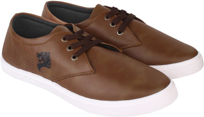 Aero Canvas Sneakers For Men(Brown, Brown::black
