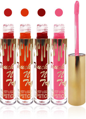 Seven cosmetics makeup Touch n try velvet matte liquid lipstick enriched with vitamin E fashion color combo set of 4(baby pink,l orange,maroon,red, 20 ml)
Seven cosmetics makeup Touch n try velvet matte liquid lipstick enriched with vitamin E fashion color combo set of 4(baby pink,l orange,maroon,red, 20 ml)