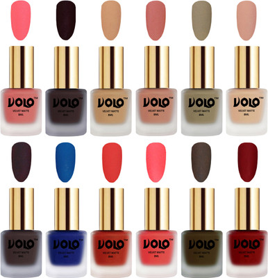 Volo Velvet Dull Matte Bold Colors Nail Polish Combo in Wholesale Rate Dark Peach, Dark Wine, Skin Nude, Light Peach, Sand Nude, Nude, Dark Coffee, Blue, Coral, Neon Orange, Olive Brown, Tomato Red(Pack of 12)
Volo Velvet Dull Matte Bold Colors Nail Polish Combo in Wholesale Rate Dark Peach, Dark Wine, Skin Nude, Light Peach, Sand Nude, Nude, Dark Coffee, Blue, Coral, Neon Orange, Olive Brown, Tomato Red(Pack of 12)