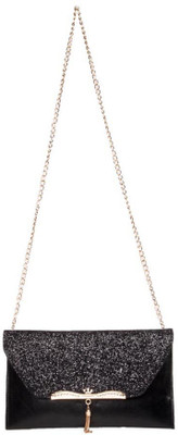 Aliado Women Evening/Party Black Leatherette Sling Bag