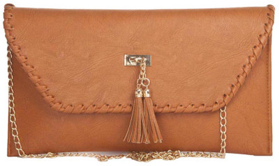 Aliado Women Evening/Party Brown Leatherette Sling Bag