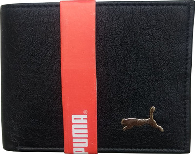 Puma Boys Casual Black, Gold Artificial Leather Wallet(4 Card Slots)