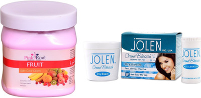 Pink Root Cocoa Butter Cream 500ml and JOLEN Oxy Bleach Crème 35g(Set of 2)