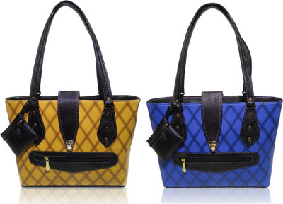 AZED Collections Shoulder Bag(Yellow, Blue), Blue;yellow