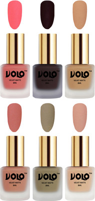 Volo Velvet Dull Matte Posh Shades Party Girl Range Nail Polish Sets Dark Peach, Dark Wine, Skin Nude, Light Peach, Sand Nude, Nude(Pack of 6)
Volo Velvet Dull Matte Posh Shades Party Girl Range Nail Polish Sets Dark Peach, Dark Wine, Skin Nude, Light Peach, Sand Nude, Nude(Pack of 6)