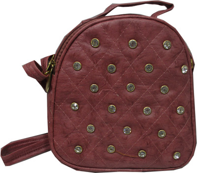 Rahmanbags Girls Casual Maroon PU Sling Bag