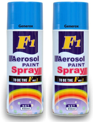 Generox F1 Multipurpose Touchup Aerosol Spray Paint Sky Blue Set of 2 Blue Spray Paint 450 ml(Pack of 2)
Generox F1 Multipurpose Touchup Aerosol Spray Paint Sky Blue Set of 2 Blue Spray Paint 450 ml(Pack of 2)