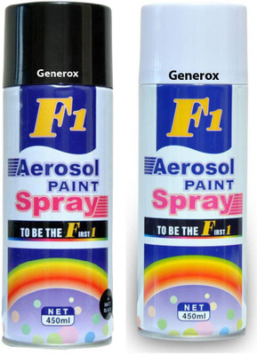 Generox F1 Multipurpose Touchup Aerosol Spray Paint Gloss Black+White Set of 2 Multicolor Spray Paint 450 ml(Pack of 2)
Generox F1 Multipurpose Touchup Aerosol Spray Paint Gloss Black+White Set of 2 Multicolor Spray Paint 450 ml(Pack of 2)