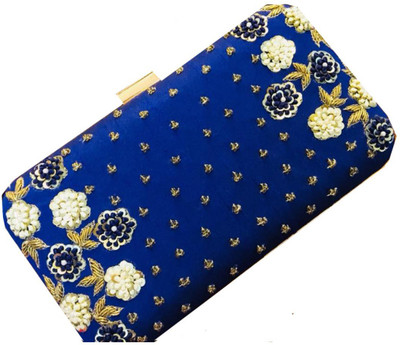 Craftbazaar Party Blue Clutch