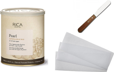 Rica Pearl Liposoluble wax For All Types Skin 800 ml + Waxing Strips + Spatula(Set of 3)
Rica Pearl Liposoluble wax For All Types Skin 800 ml + Waxing Strips + Spatula(Set of 3)