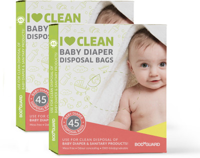BodyGuard Baby Diapers & Sanitary Disposal Bag - 90 Bags (2 Pack - 45 Bags Each) Disposal Bag(Green)
BodyGuard Baby Diapers & Sanitary Disposal Bag - 90 Bags (2 Pack - 45 Bags Each) Disposal Bag(Green)