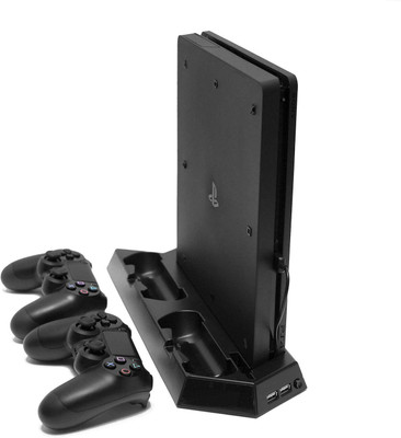 Microware Vertical Stand with Cooling Fan, Dual Charging station, Dual USB hub for PS4 Slim (Black) Gaming Accessory Kit(Black, For PS4)
Microware Vertical Stand with Cooling Fan, Dual Charging station, Dual USB hub for PS4 Slim (Black) Gaming Accessory Kit(Black, For PS4)
