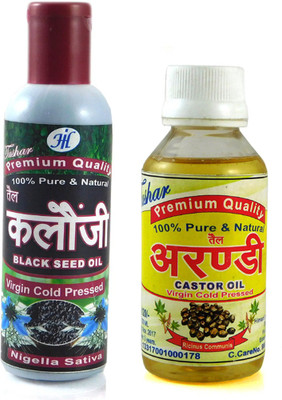 Tushar 100% Premium Castor oil and Black seed oil(Kalonji) combo pack of 2 bottles of 200ML Hair Oil(200 ml)
Tushar 100% Premium Castor oil and Black seed oil(Kalonji) combo pack of 2 bottles of 200ML Hair Oil(200 ml)