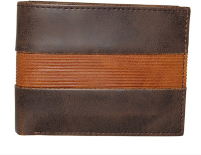 Wildmount Men Brown Genuine Leather Wallet(3 Card Slots)