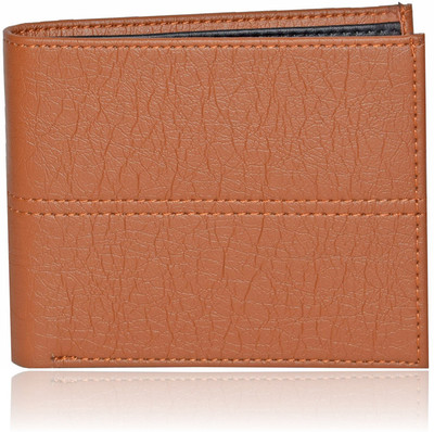 Bizarre Kraftz Men Tan Artificial Leather Wallet(3 Card Slots), Tan-black