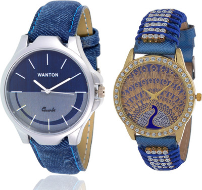 Wanton SP-5 K-blue leather diamond studded fancy peacock watch with Blue multi-color dial attractive watch for couple men and women Watch - For Boys & Girls
Wanton SP-5 K-blue leather diamond studded fancy peacock watch with Blue multi-color dial attractive watch for couple men and women Watch - For Boys & Girls