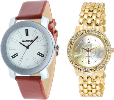 Wanton SP-3 K-11 Stylish and fancy dial gold watch with coper brown strap Silver bare dial professional watch for couple men and women Watch - For Boys & Girls
Wanton SP-3 K-11 Stylish and fancy dial gold watch with coper brown strap Silver bare dial professional watch for couple men and women Watch - For Boys & Girls