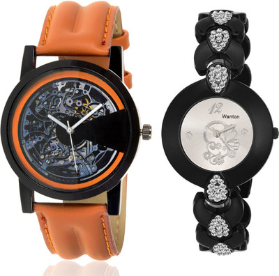 Wanton SP-4 K-6 Black fancy diamond studded silver dial watch with Brown open machanical stylish watch for couple men and women Watch - For Boys & Girls
Wanton SP-4 K-6 Black fancy diamond studded silver dial watch with Brown open machanical stylish watch for couple men and women Watch - For Boys & Girls