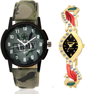 Wanton SP-Army K-10 Golden kundan peacock styylish watch with green army pattern military sport watch for couple men and women Watch - For Boys & Girls
Wanton SP-Army K-10 Golden kundan peacock styylish watch with green army pattern military sport watch for couple men and women Watch - For Boys & Girls