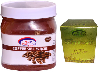 Pink Root Gold Bleach 50g, Coffee Gel Scrub 500ml(Set of 2)
