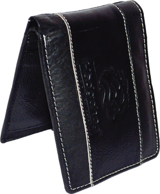 Hedgehog Men Black Genuine Leather Wallet(5 Card Slots), Z black.