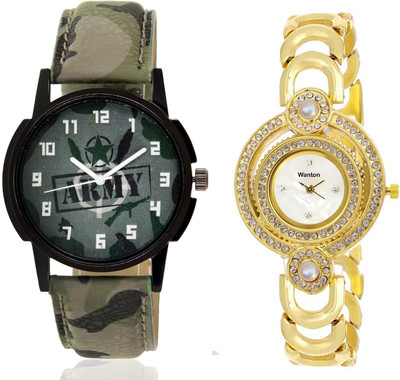 Wanton SP-Army K-9 Golden strap white ciramic dial watch with green army pattern military sport watch for couple men and women Watch - For Boys & Girls
Wanton SP-Army K-9 Golden strap white ciramic dial watch with green army pattern military sport watch for couple men and women Watch - For Boys & Girls