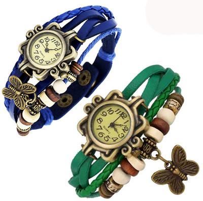 Vitoria VTR_Blu-Grn-Btrfly_W-Wtch_2cmbo Watch - For Women