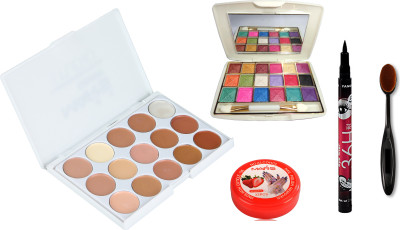 Mars 15 shade concealer+18 shade eyeshadow+oval Brush+1 eyeliner+32 pad Nail Polish Remover(Set of 5)
Mars 15 shade concealer+18 shade eyeshadow+oval Brush+1 eyeliner+32 pad Nail Polish Remover(Set of 5)