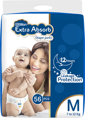 Billion Extra Absorb Diaper Pants - M(56 Pieces)