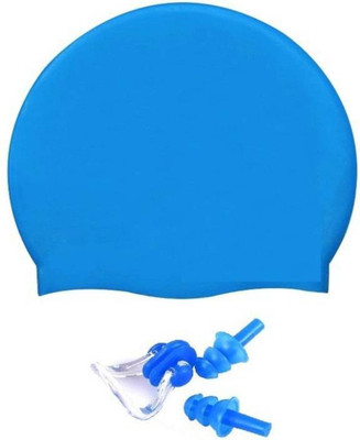 Hipkoo MARINE SWIMMING CAP & EAR, NOSE PLUGS (ADULTS & CHILDREN) Swimming Kit